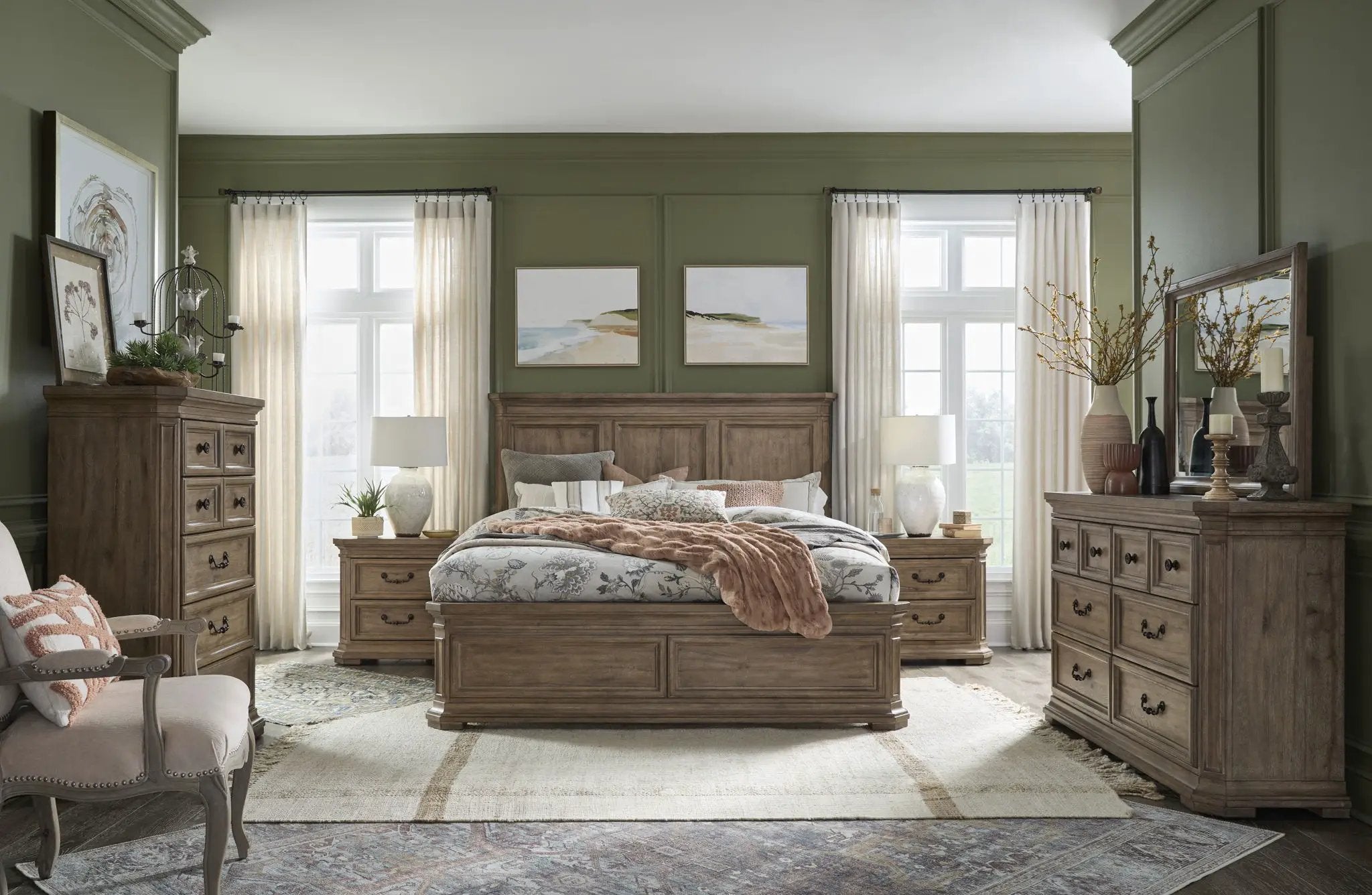 Adler Court - Landscape Mirror - Florentine Walnut by Unique Piece Furniture