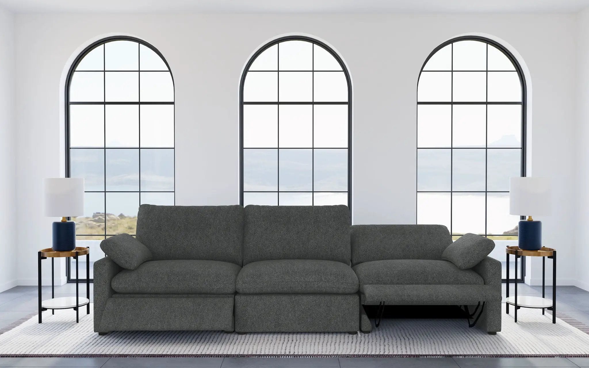 Collins Modular Power Sofa Dark Grey by Unique Piece Furniture