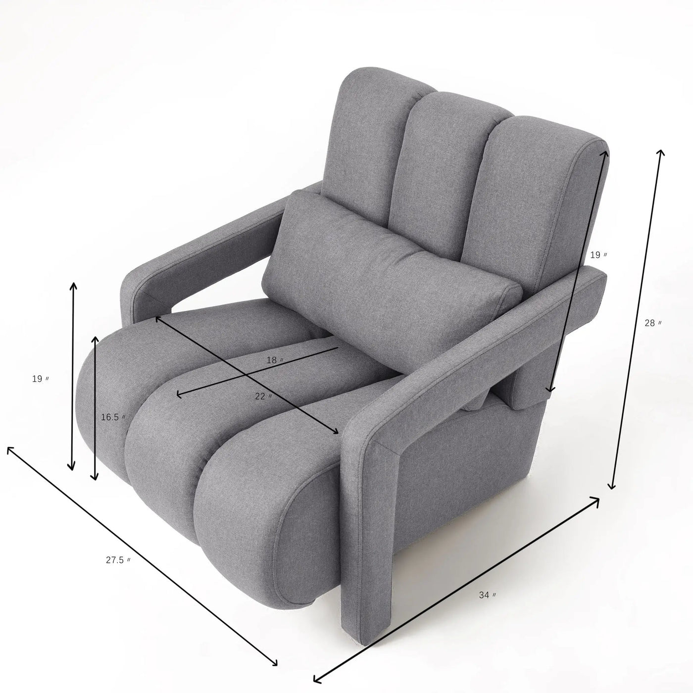 Modern Upholstered Accent Chair, Comfortable Fabric With A Pillow For Living Room by HouseOfZazla