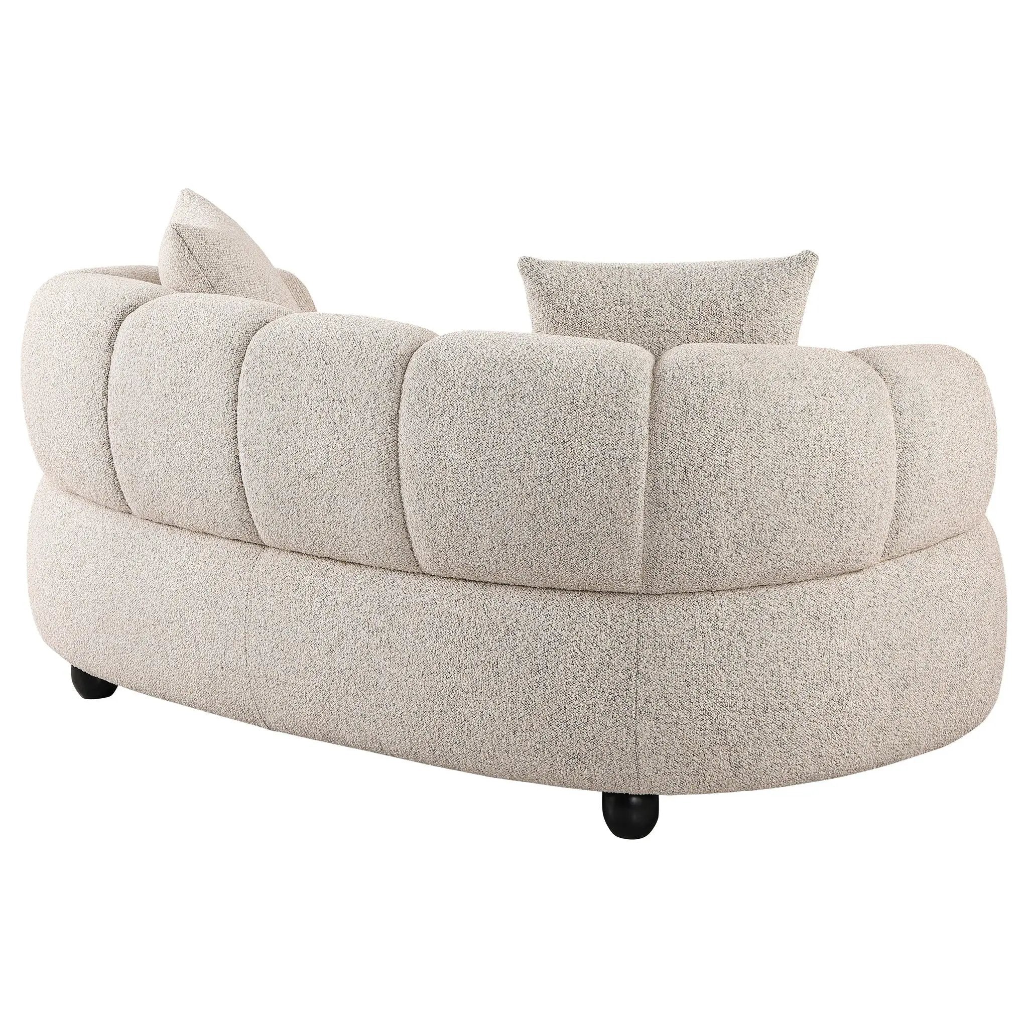 Whitney Contemporary Channel Tufted Boucle Upholstered Loveseat by Unique Piece Furniture