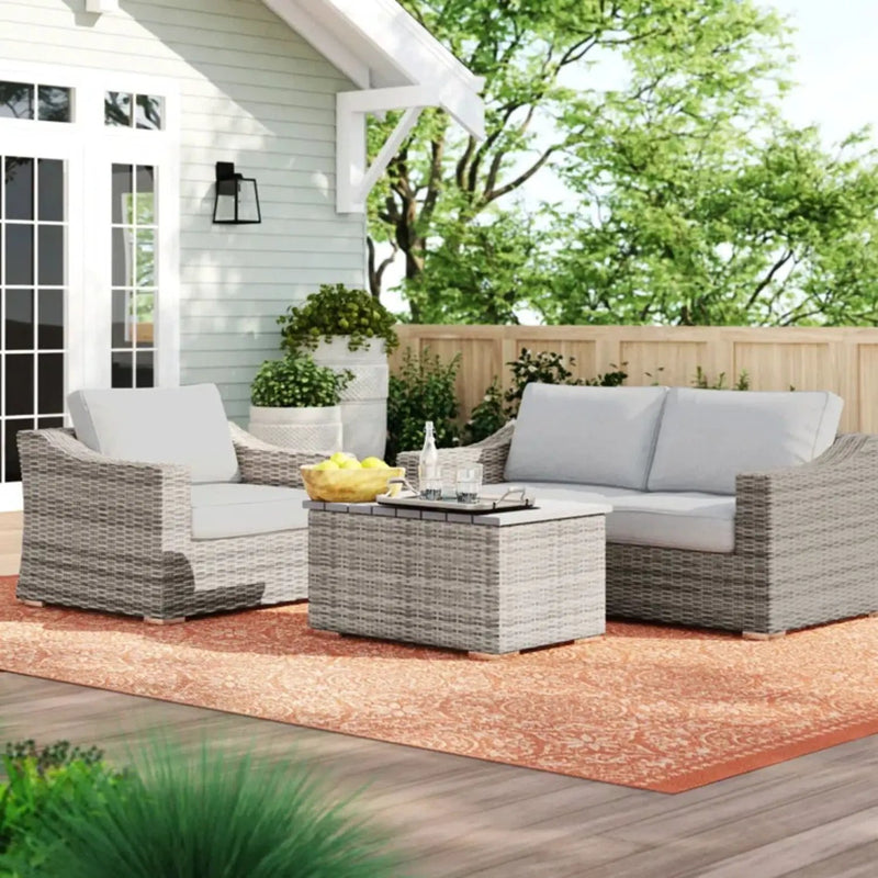Stylish Sofa Seating Group With Cushions Perfect For Outdoor Gatherings by HouseOfZazla