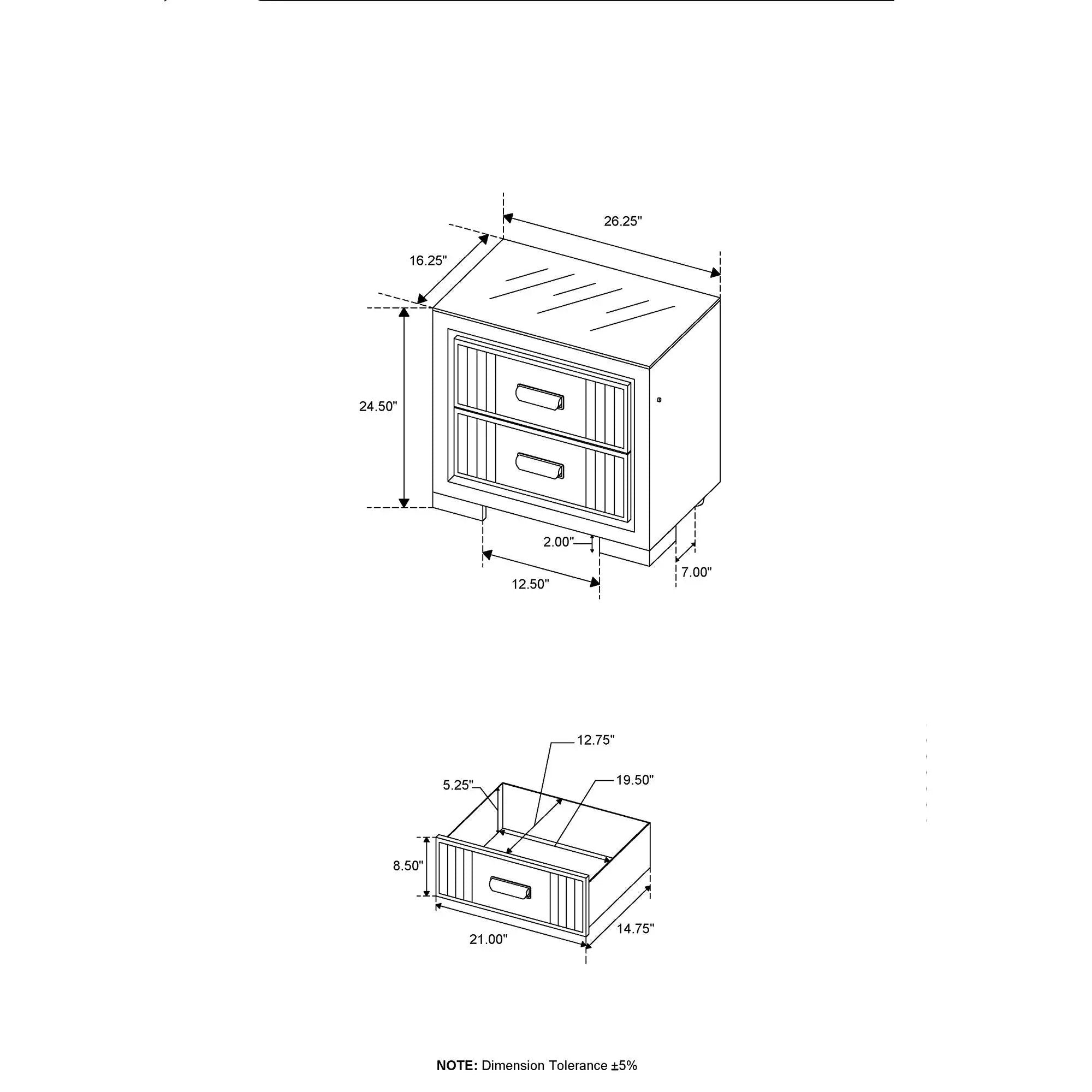 Isaiah - Nightstand With Upholstered Frame by Unique Piece Furniture