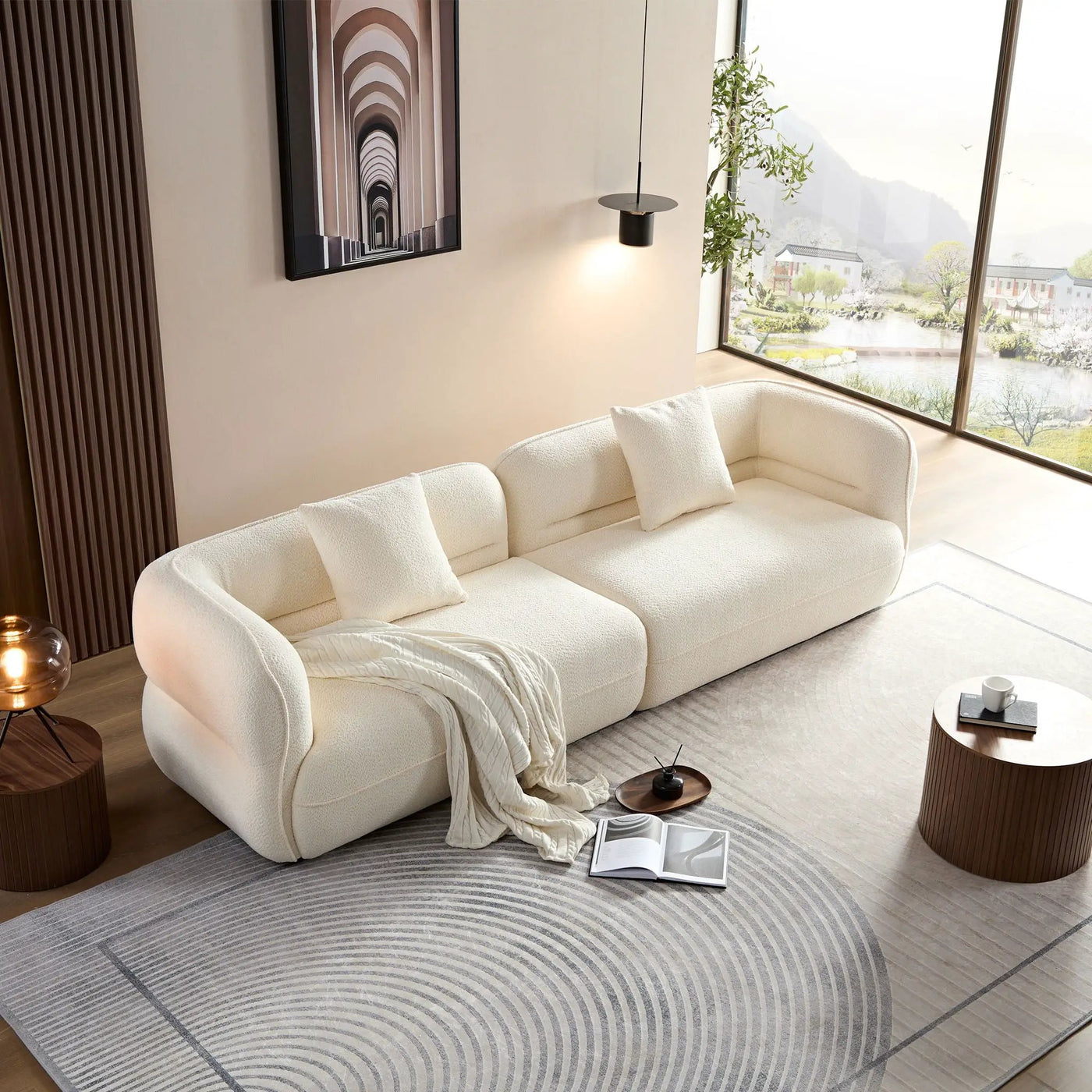 Sectional Sofa With Durable Fabric, Solid Wood Frame, And High Density Sponge Fill by HouseOfZazla