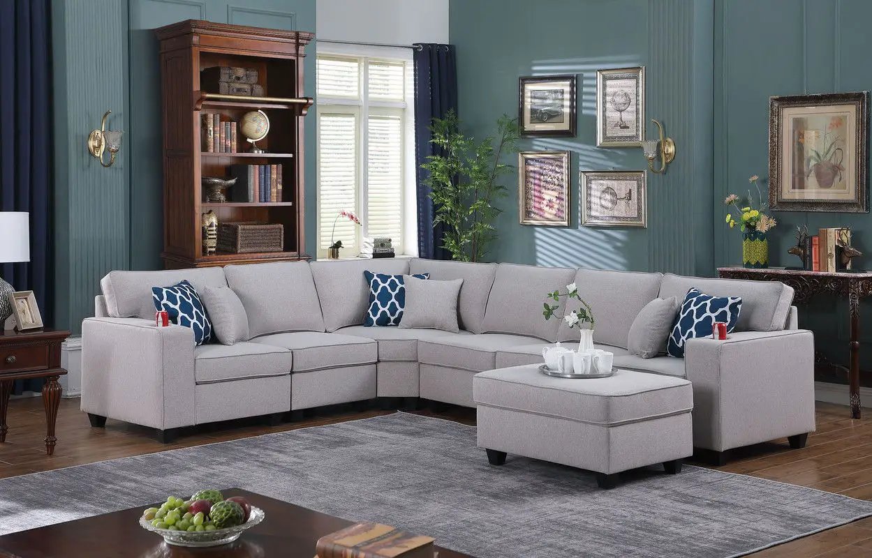 Cooper - Comfort Sectional Sofa With Ottomans And Cupholder by Unique Piece Furniture