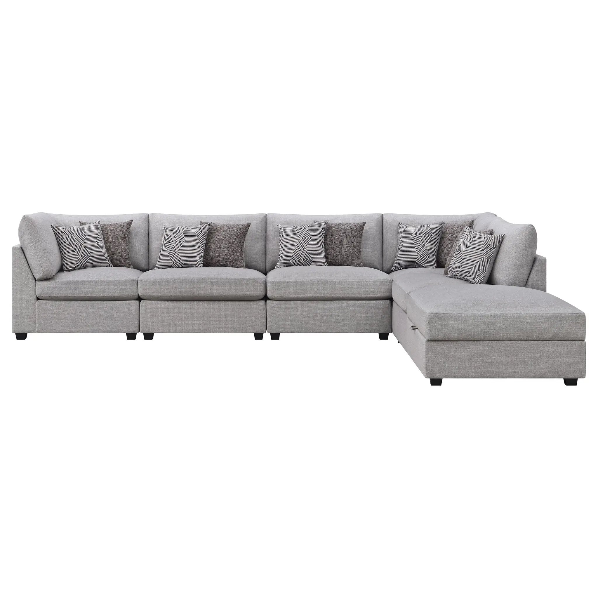 Cambria 6-piece Upholstered Modular Sectional Sofa Grey by Unique Piece Furniture