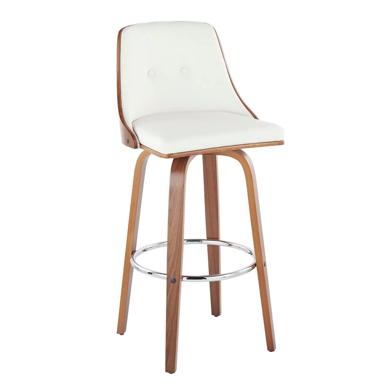 Gianna - Mid Century Modern Fixed Height Barstool With Swivel With Round Footrest (Set of 2) by Unique Piece Furniture