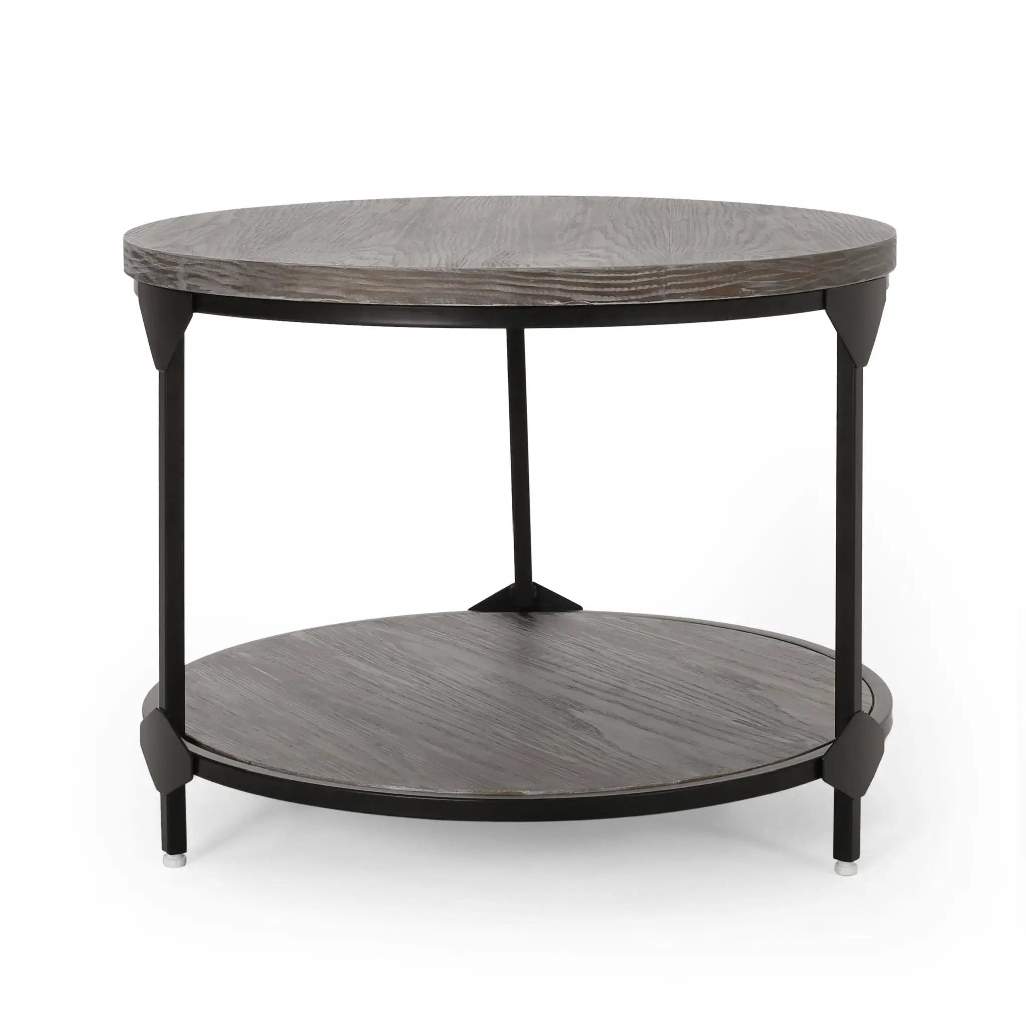 Coffee Table With Wood Patterned Tabletop And Iron Frame - Gray by HouseOfZazla