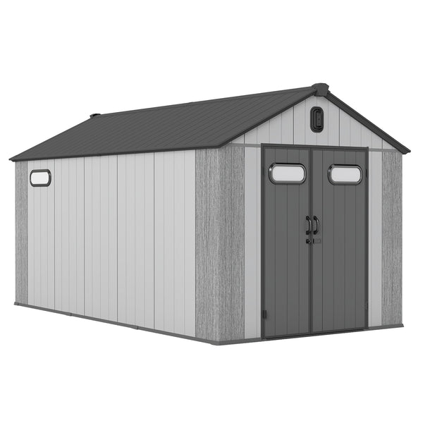 8x16Ft Resin Outdoor Storage Shed with Carpet