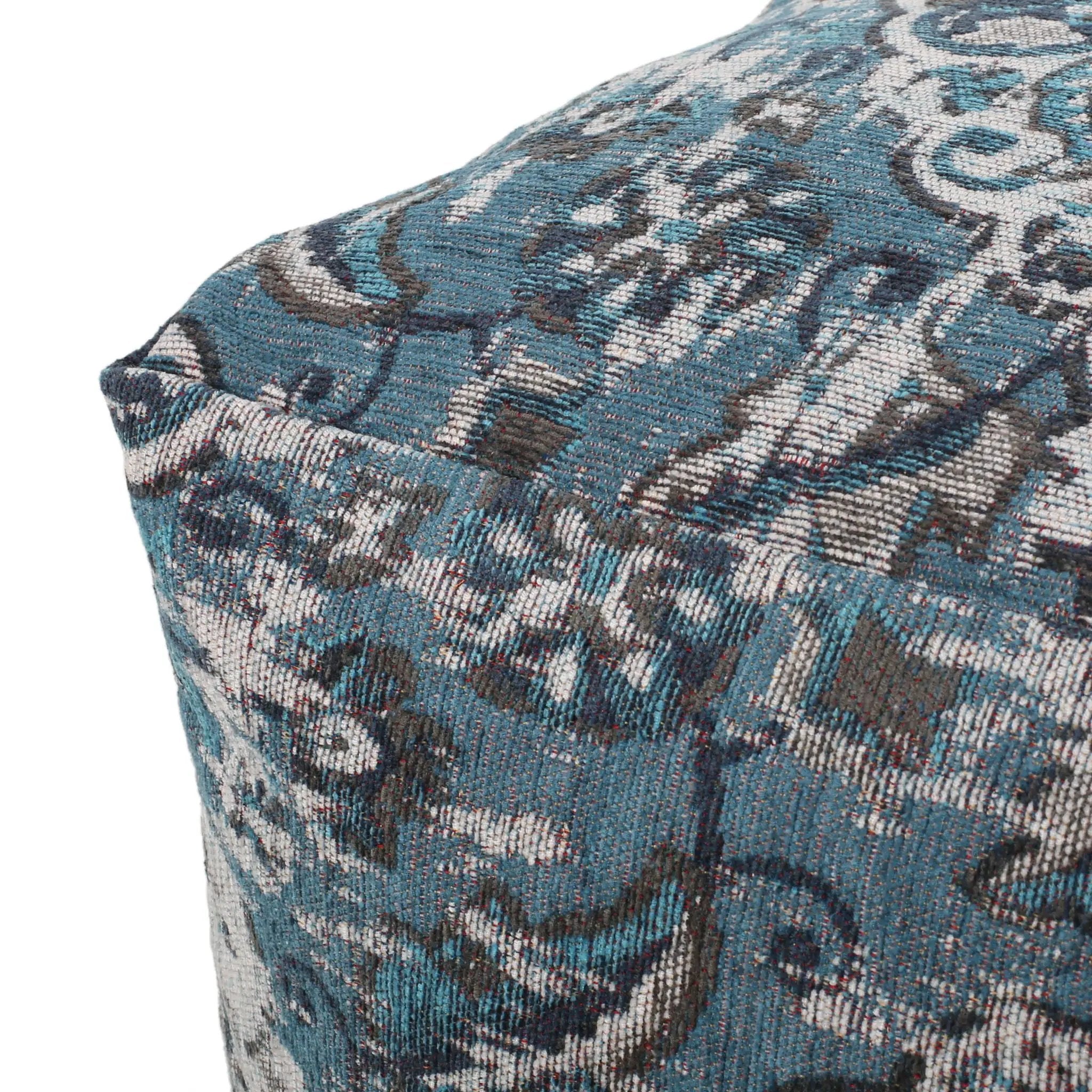Anita - Square Pouf Ottoman And Floor Cushion - Blue by Unique Piece Furniture