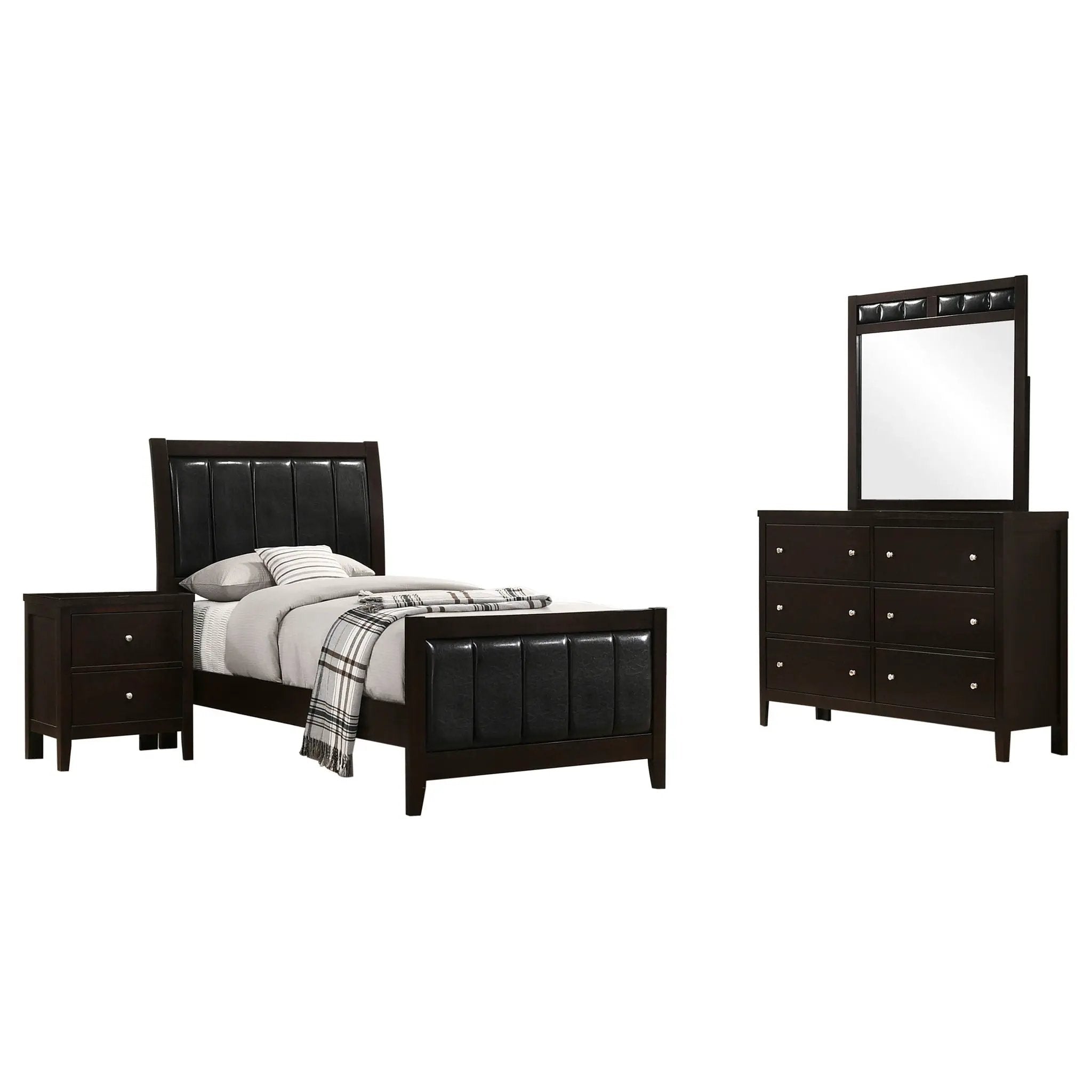 Carlton 4-piece Twin Bedroom Set Cappuccino by Unique Piece Furniture