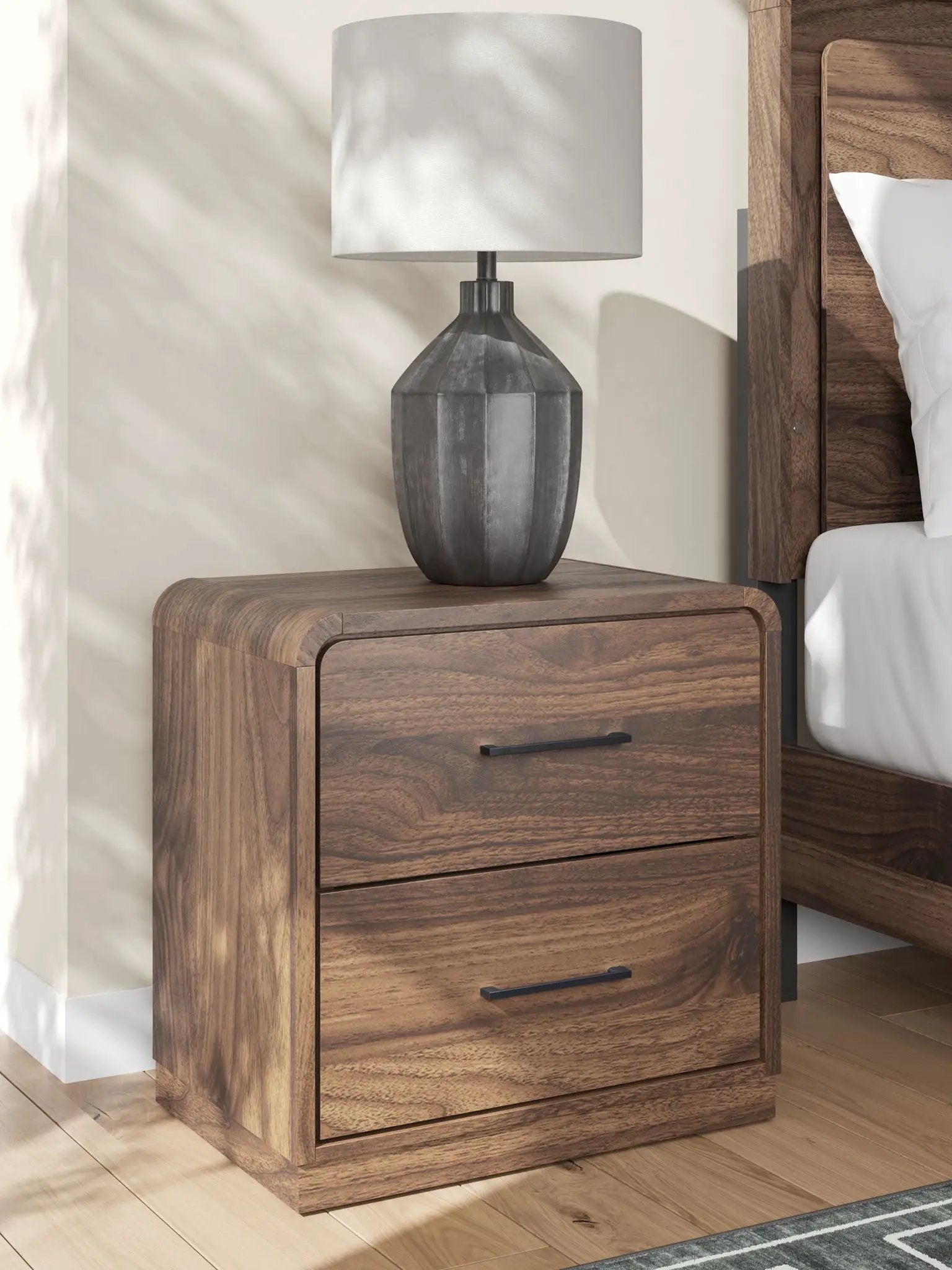 Fortlorn - Two Drawer Night Stand - Walnut Brown by Unique Piece Furniture