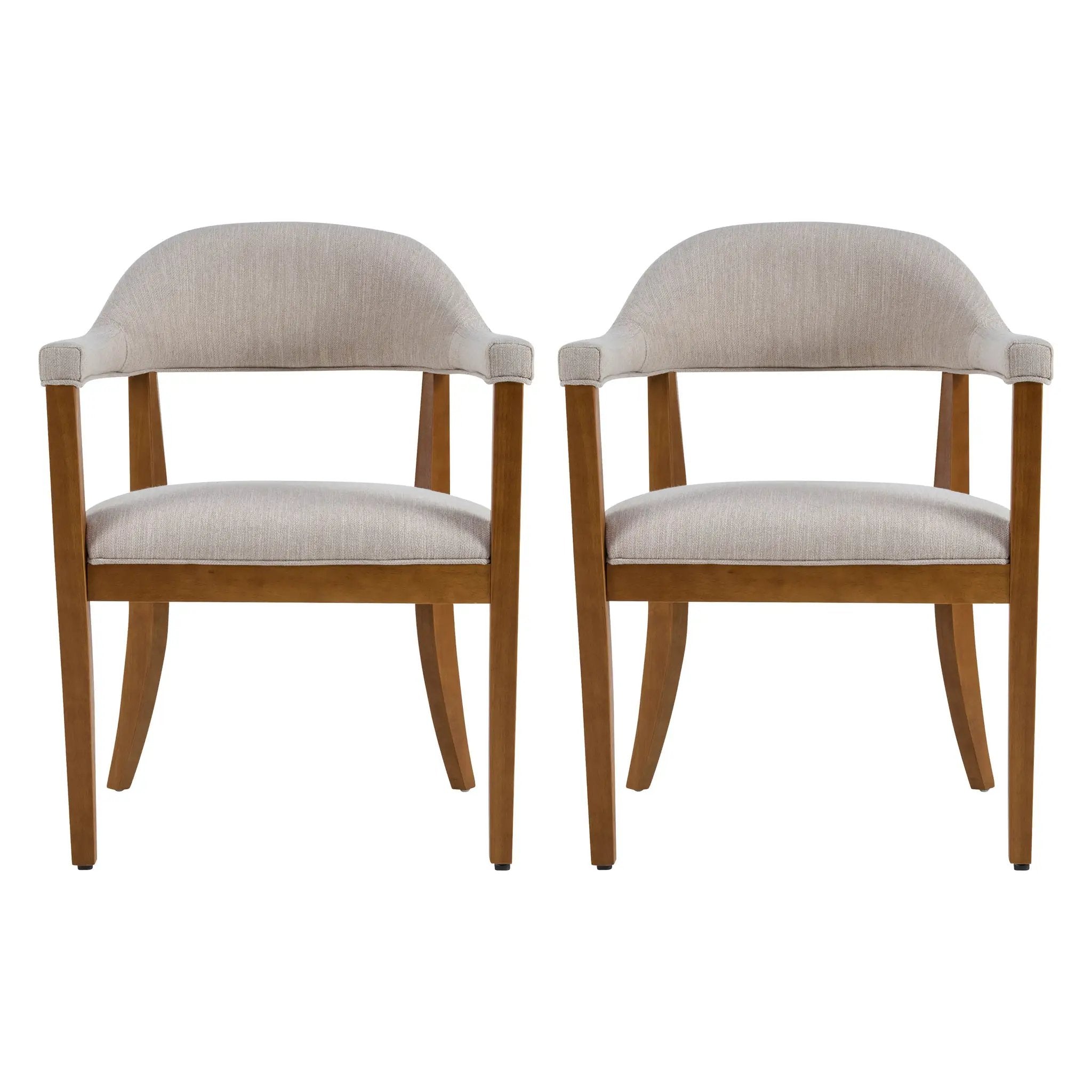 Wood Frame Upholstered Dining Chairs with Armrests (Set of 2) by HouseOfZazla