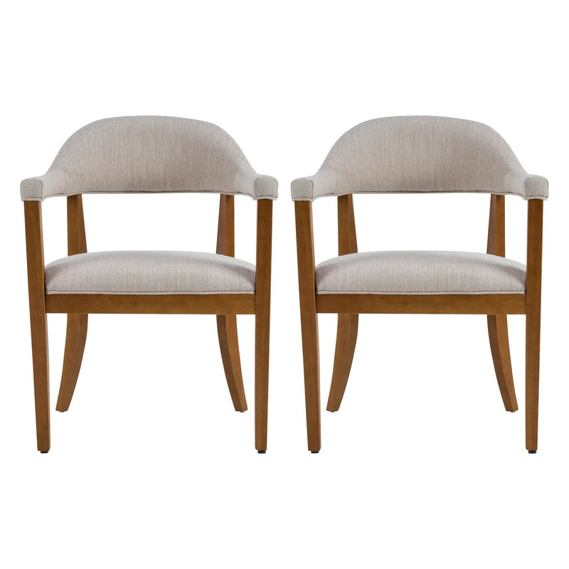 Wood Frame Upholstered Dining Chairs with Armrests (Set of 2) by HouseOfZazla