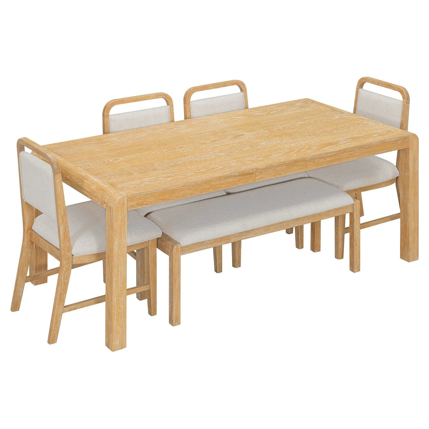 Extendable Dining Table Set With 4 Upholstered Chairs And 1 Bench by HouseOfZazla