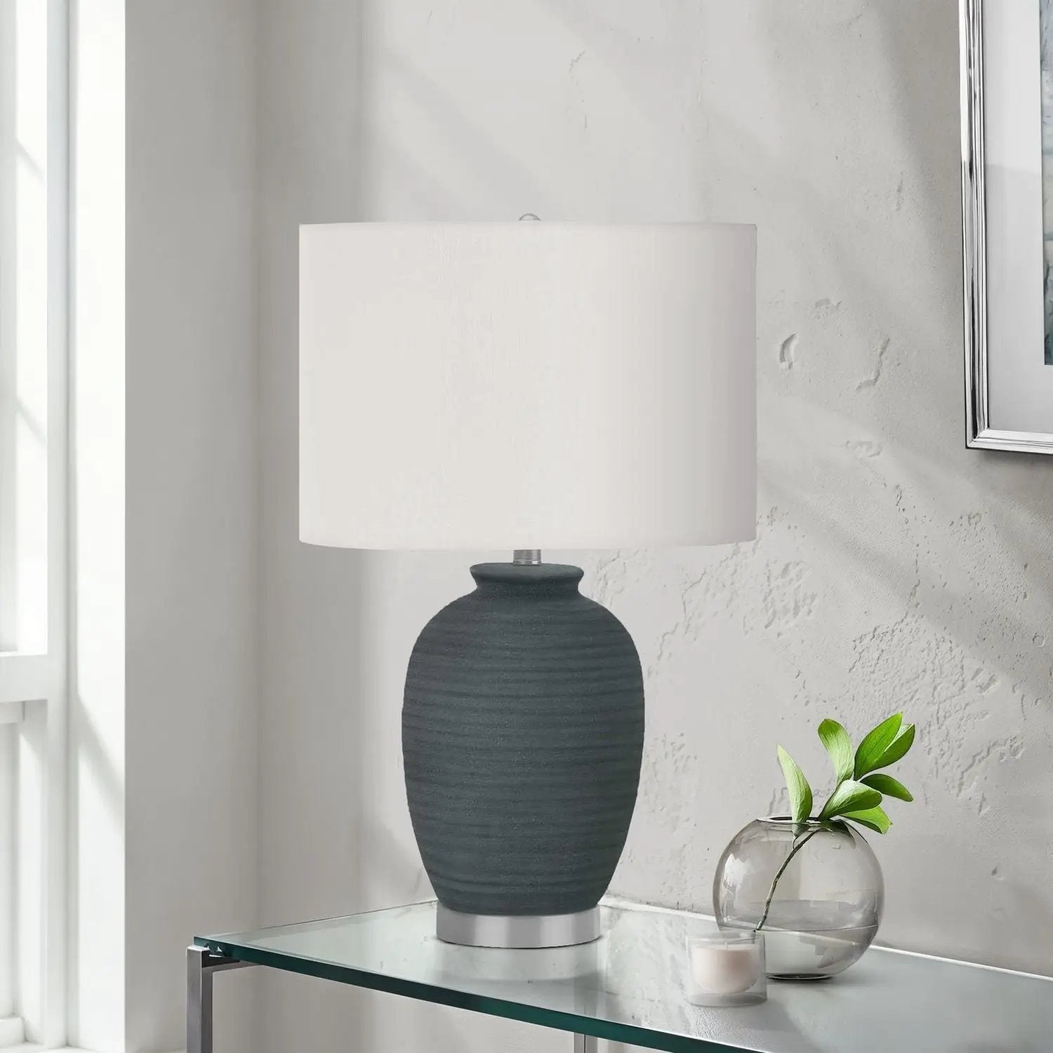 Lighting, Table Lamp, Ceramic, Contemporary - Blue by Unique Piece Furniture