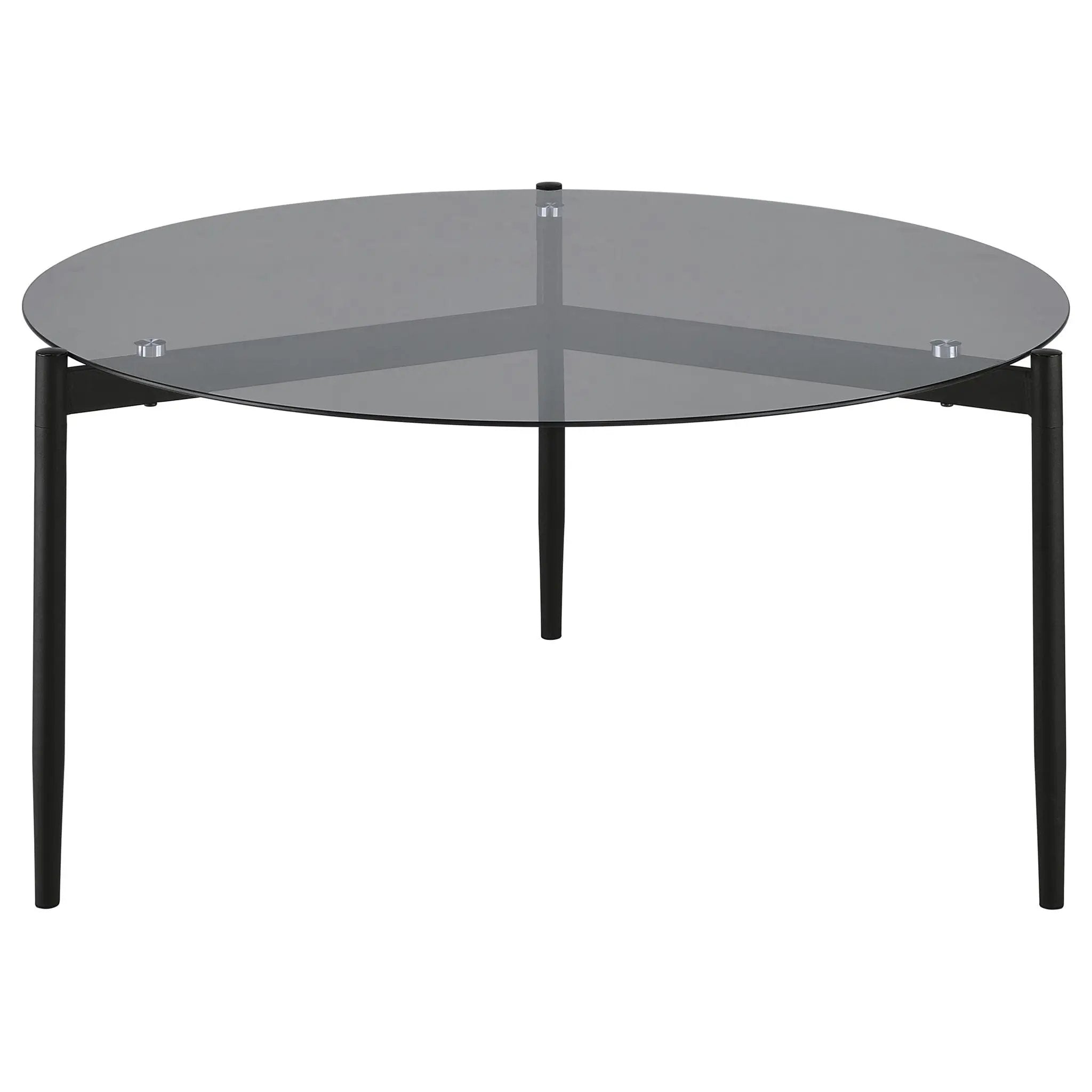 Rosalie Round Smoked Glass Top Coffee Table Grey by Unique Piece Furniture
