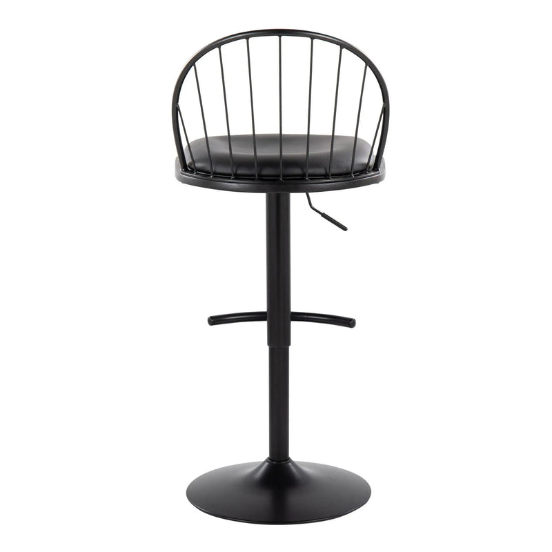 Riley - Farmhouse Adjustable Height Barstool With Swivel With Rounded T Footrest (Set of 2) by Unique Piece Furniture