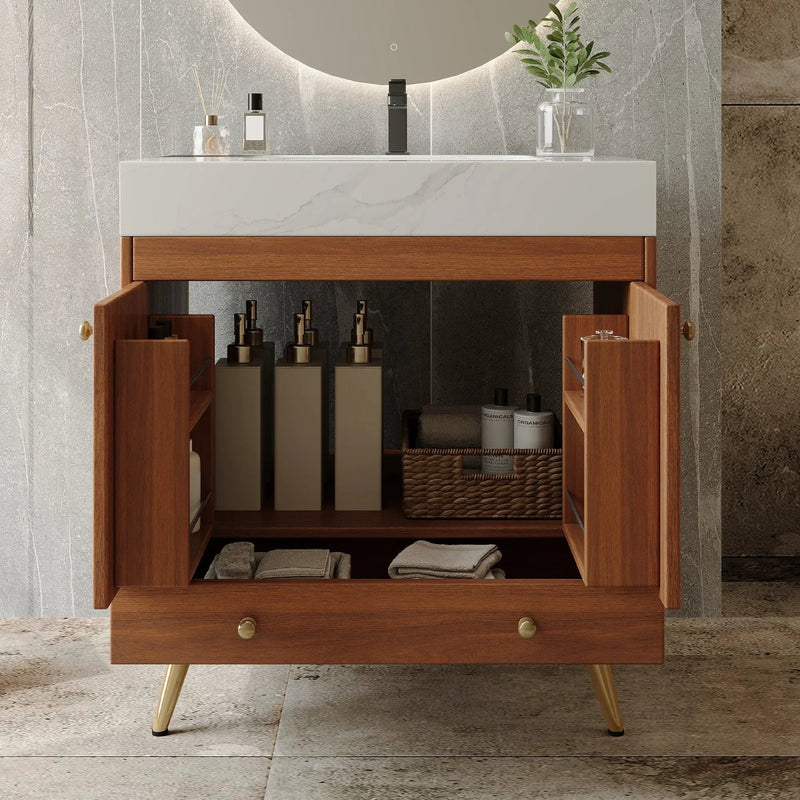 Mid-Century Free-Standing Bathroom Vanity by HouseOfZazla