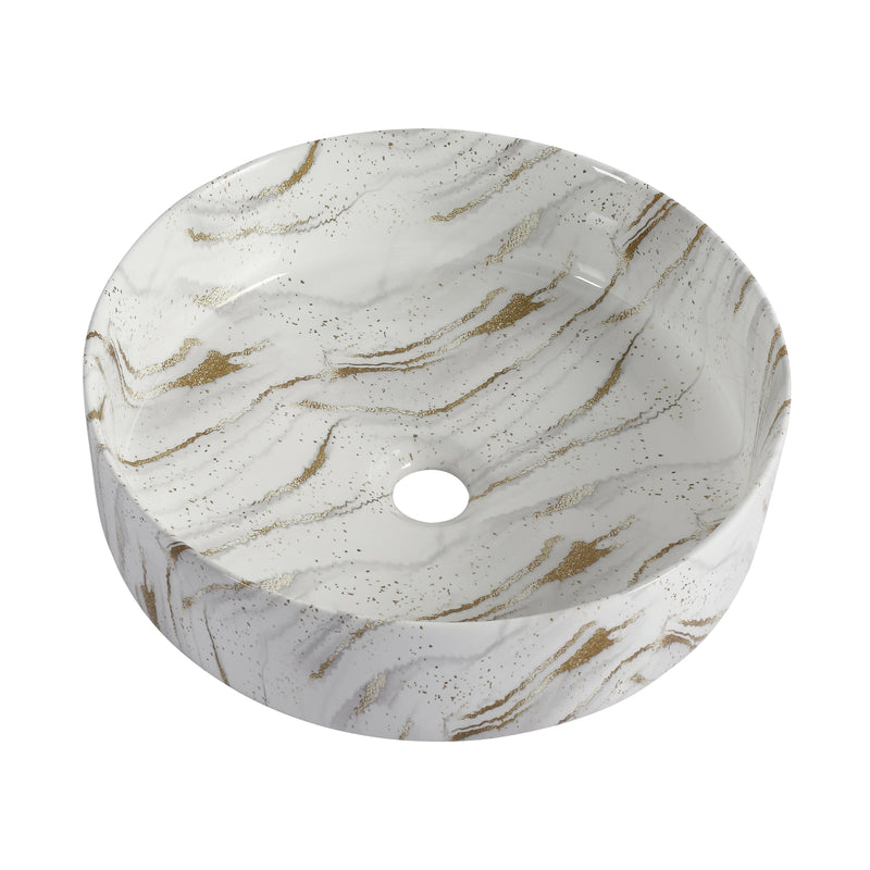 Ceramic Round Above Counter Bathroom Sink Art Basin by HouseOfZazla