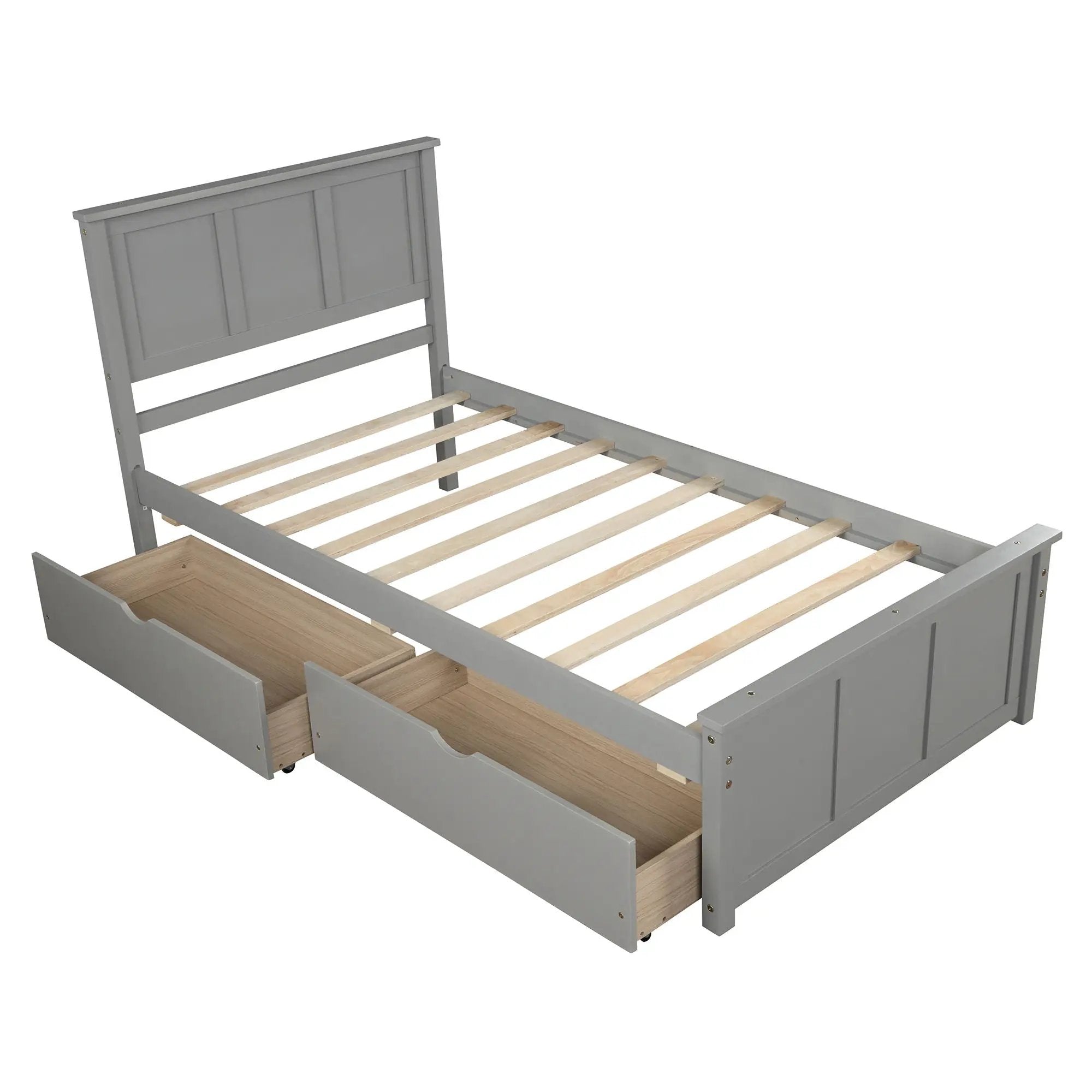 Platform Storage Bed With 2 Wheel Base Drawers by Unique Piece Furniture