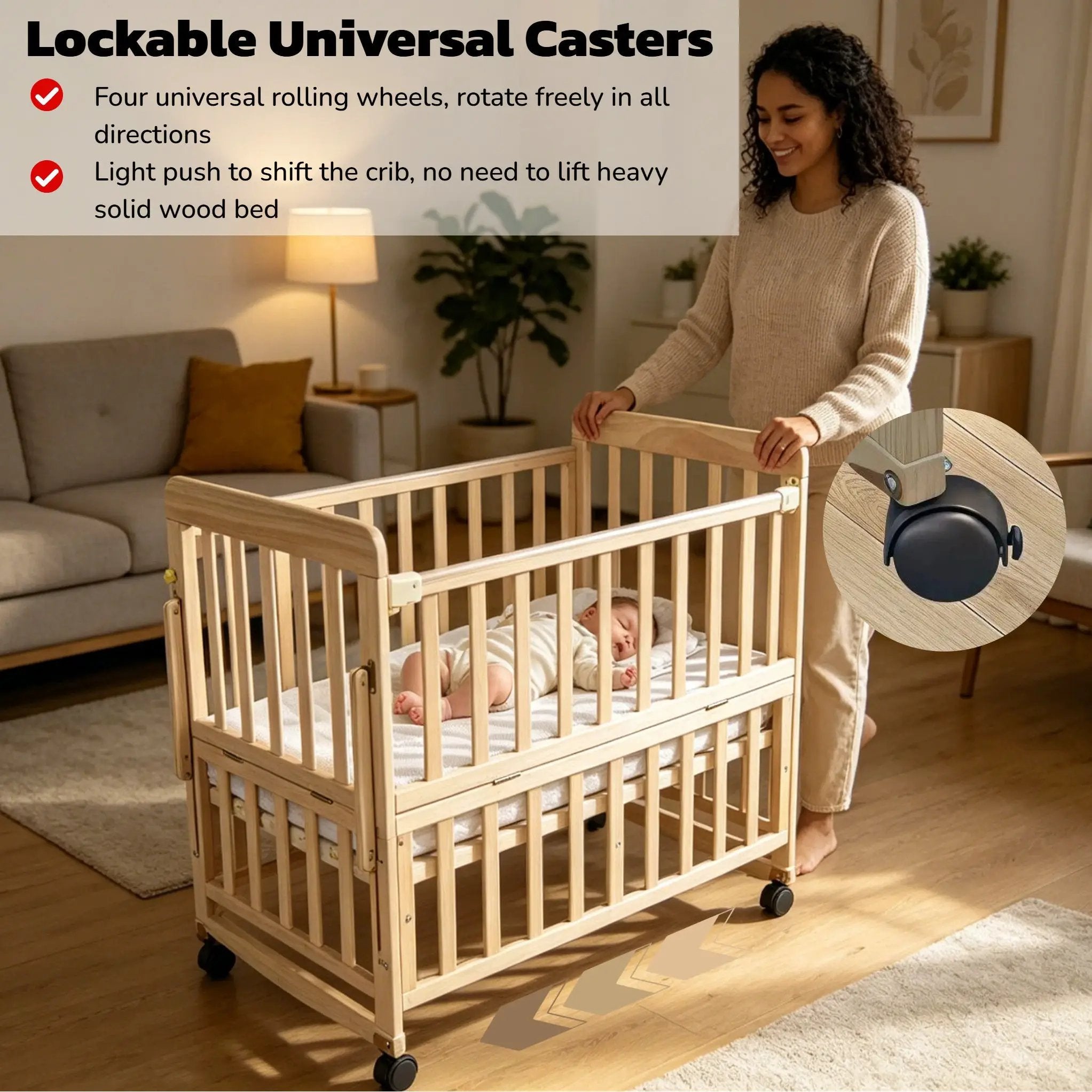 Solid Wood Baby Bassinet by HouseOfZazla