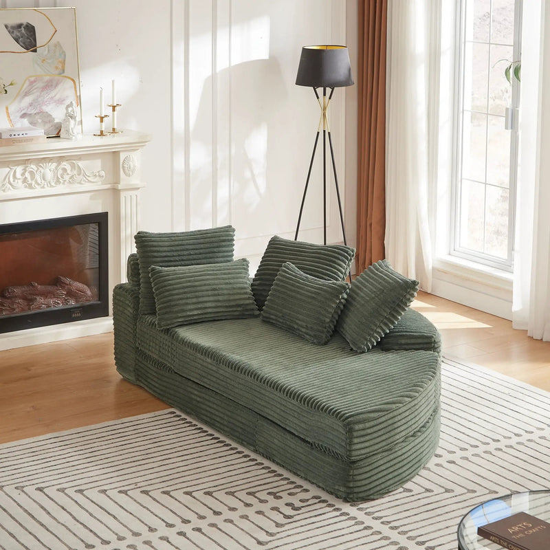 Semi Circular 2 In 1 Sofa Bed With Neck Pillow by HouseOfZazla