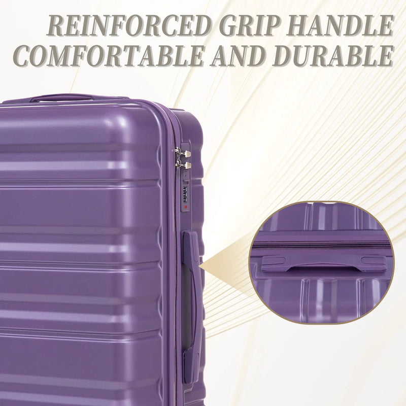 HIFINE Tourist 3-Piece ABS Spinner Wheel Luggage Set (Purple) by HouseOfZazla