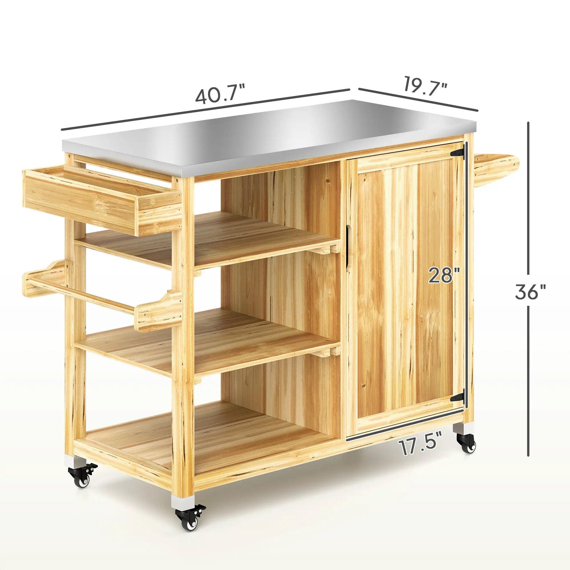 Versatile Storage Cabinets with Stainless Steel Top and Wheels by HouseOfZazla