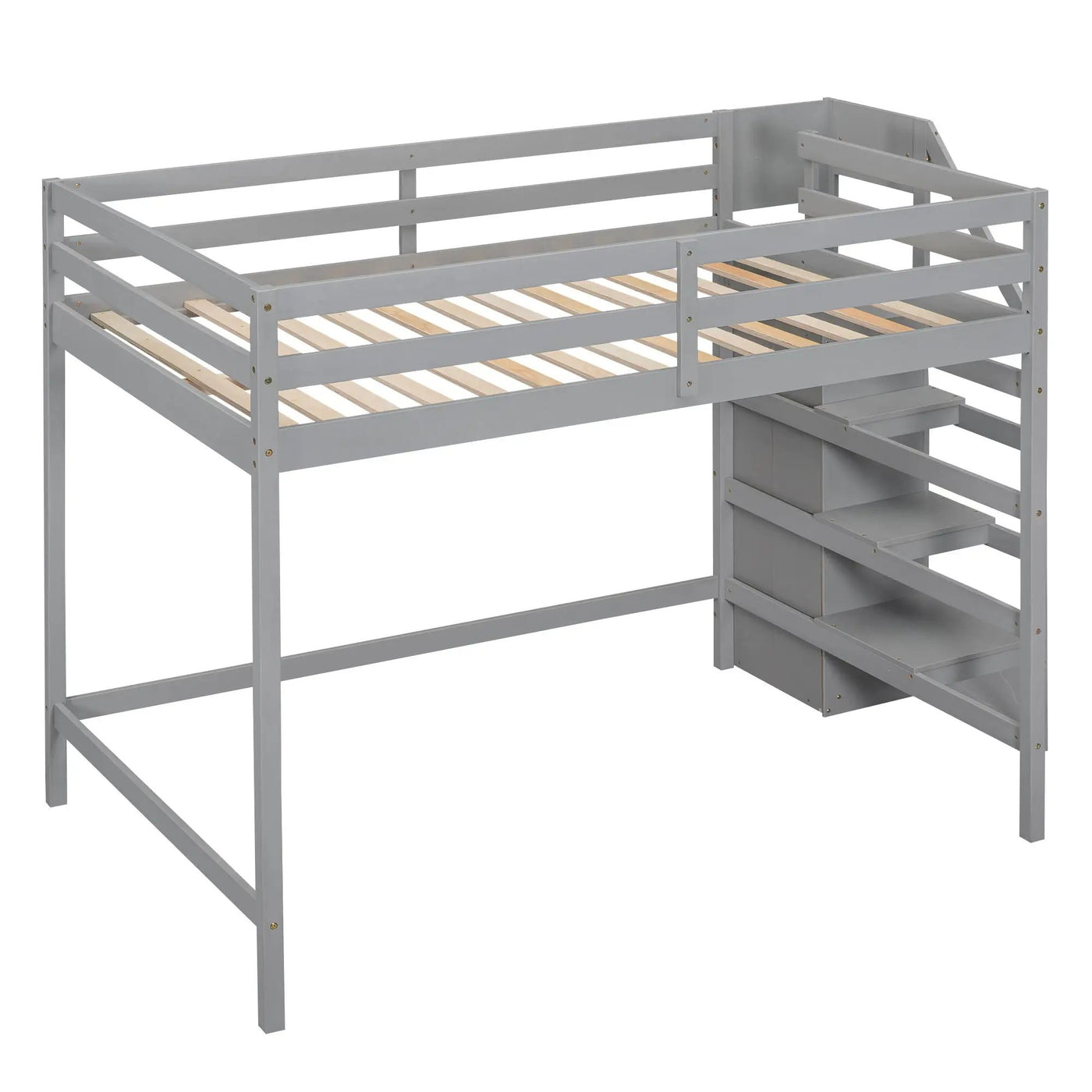 Loft Bed With Built In Storage Wardrobe And Staircase by HouseOfZazla