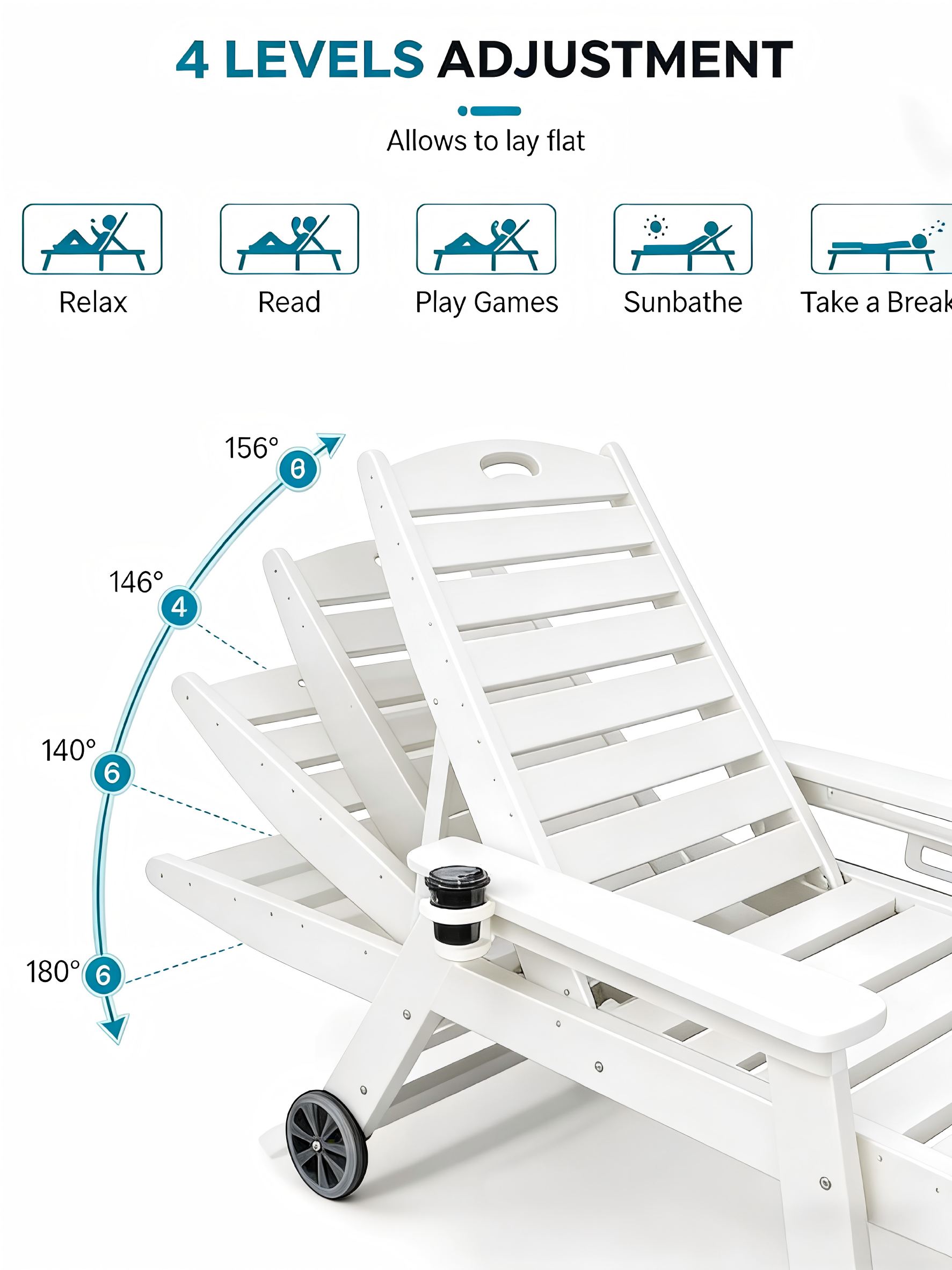 HDPE Chaise Lounge Chair Outdoor by HouseOfZazla