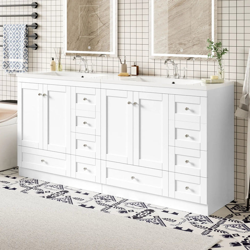 Shaker Free Standing Bathroom Vanity Cabinet & Sink, Soft Close Drawers, Soft Close Doors by Unique Piece Furniture
