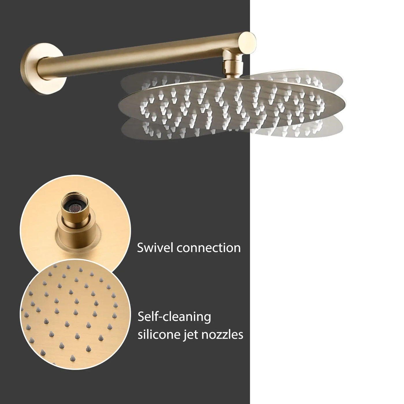 Wall Mounted Shower Set With High Pressure 10" Rain Shower Head And 5 Function Handheld Shower Head by HouseOfZazla