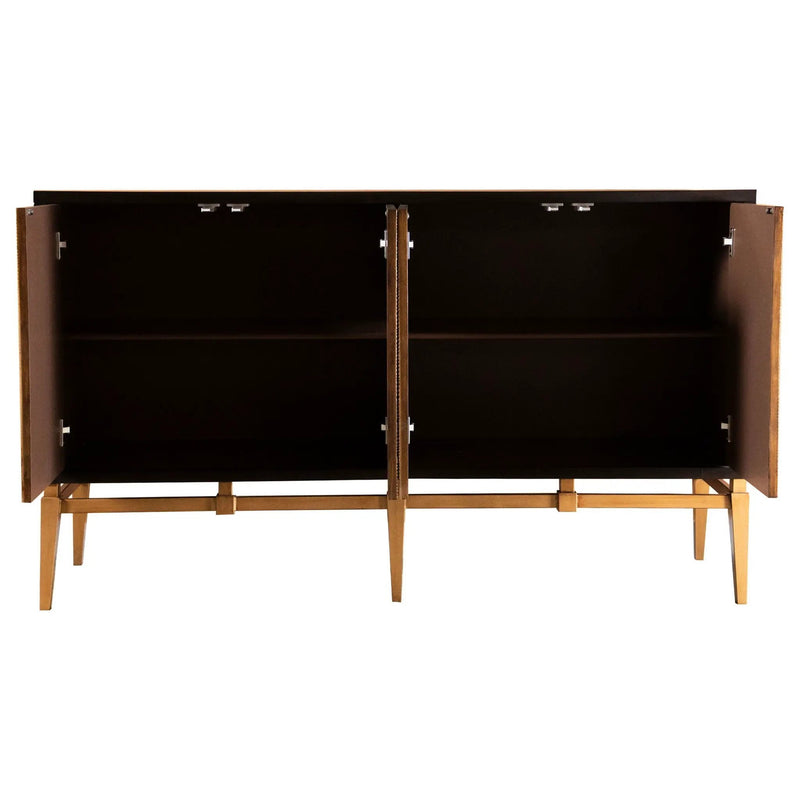 Capri - 4 Door Accent Cabinet - Brown / Gold by HouseOfZazla