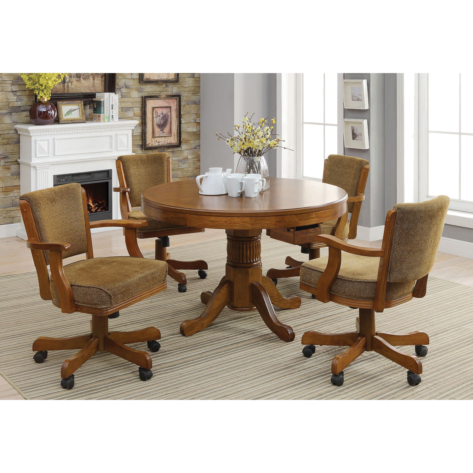 Florenz - 5 Piece Dining And Game Set - Amber by HouseOfZazla