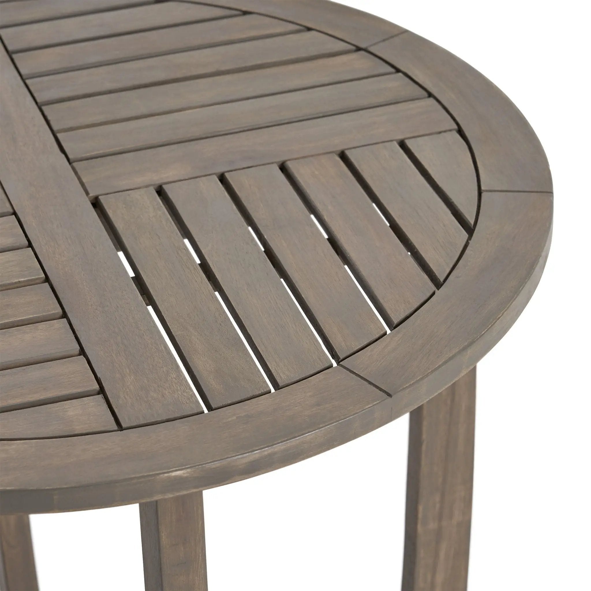 Hermosa Rustic Circular Bistro Table - Gray by HouseOfZazla