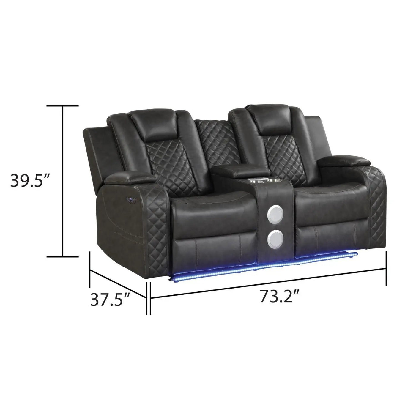 Benz - LED & Power Recliner With Adjustable Headrests And Ambient LED Lighting by HouseOfZazla