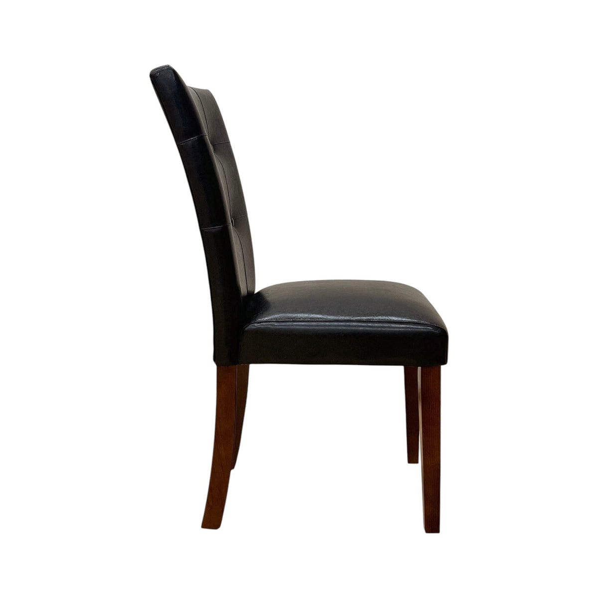 Synthetic Leather Side Chair Set with Button-Tufted Backrest - Brown / Walnut, photo 7 of 7
