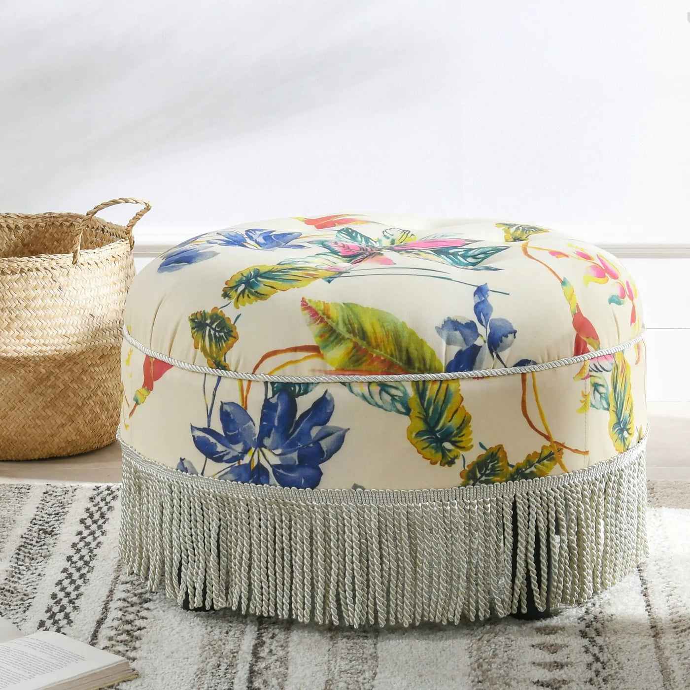 Yolanda - Round Upholstered Accent Ottoman by HouseOfZazla
