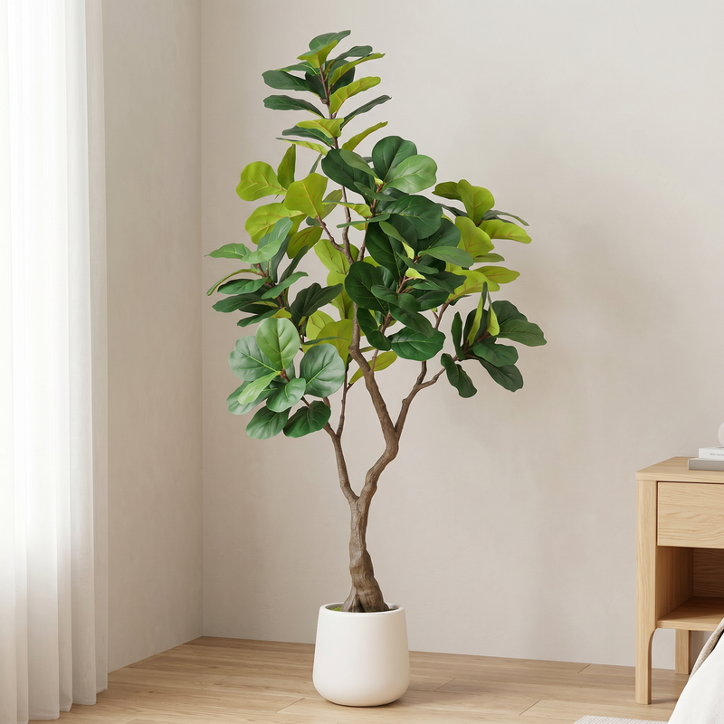 6FT Artificial Fiddle Leaf Fig Tree With Decorative Pot by HouseOfZazla