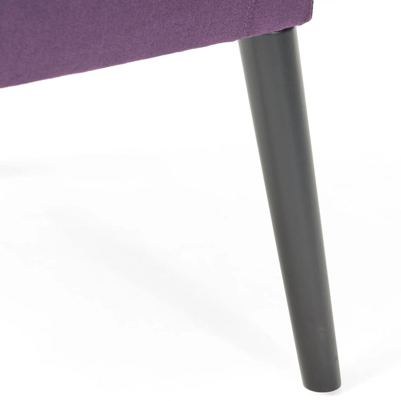 Fabric Arm Chair With Wooden Legs And Cushioned Seat - Plum by HouseOfZazla