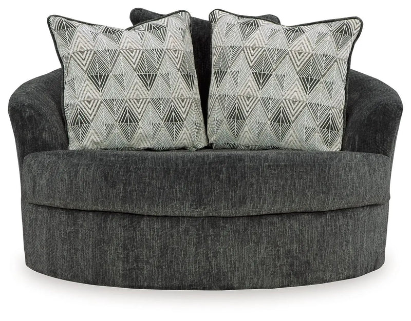 Biddeford - Oversized Swivel Accent Chair - Shadow by Unique Piece Furniture
