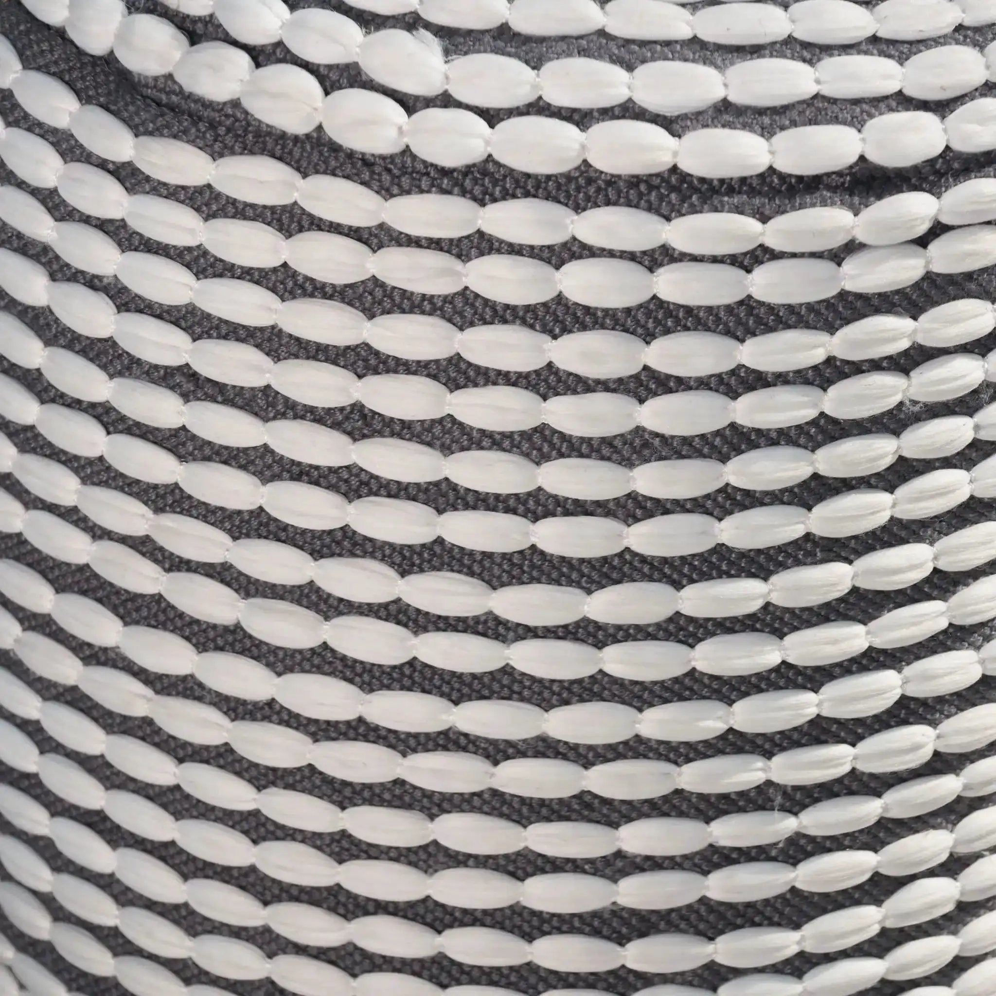 River Handcrafted Cylindrical Pouf in Water Resistant Fabric by HouseOfZazla