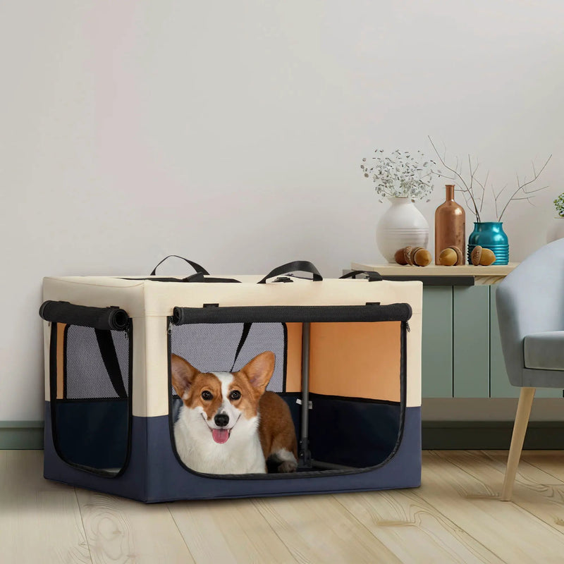 Dog Crates For Dogs, Adjustable Cover By Spiral Iron Pipe, Strengthen Sewing Dog Travel Crate 3 Door Design by HouseOfZazla