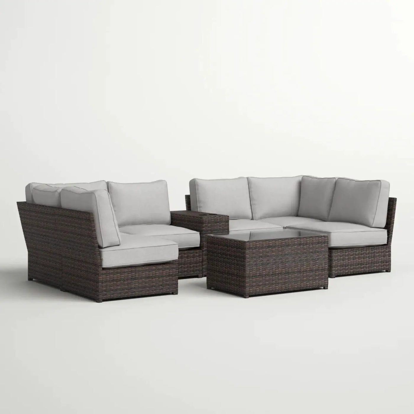 Stylish Modular Wicker Patio Seating Group by Unique Piece Furniture