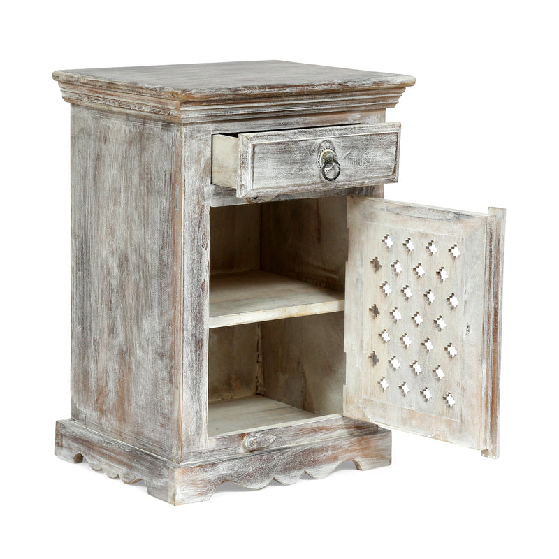 Wooden Nightstand With 1 Drawer 1 Door by HouseOfZazla