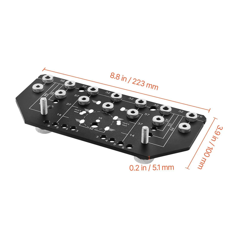 Shelf Pin Jig and Hinge Jig Two-in-One Aluminum Alloy Cabinet Hole Drilling Tool by HouseOfZazla