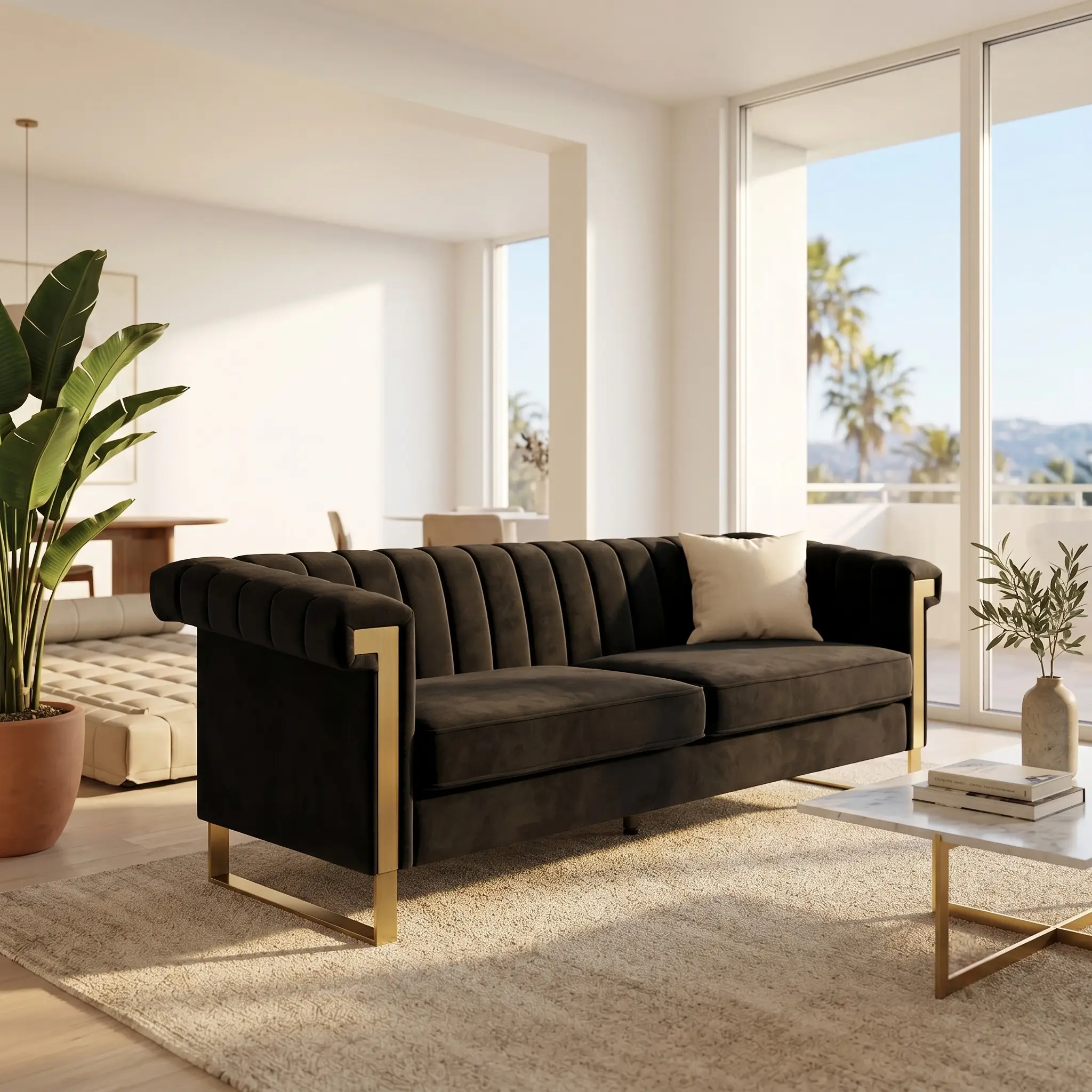 FX-P81B-BK Chesterfield Sofa by HouseOfZazla