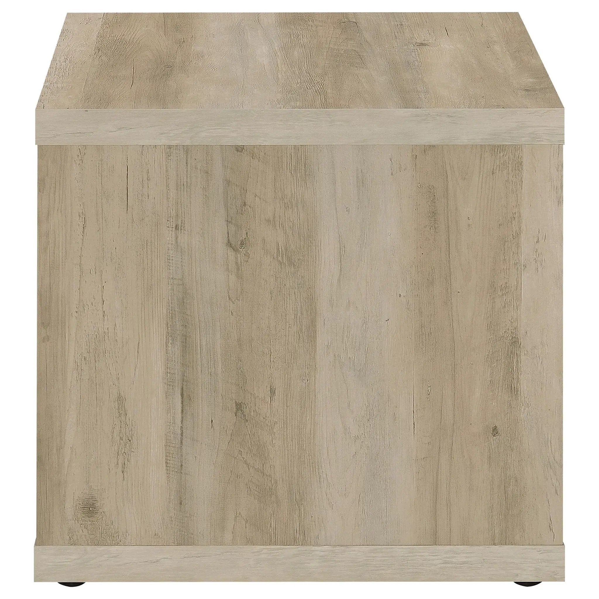 Frisco Square Engineered Wood Side End Table Distressed Pine by Unique Piece Furniture