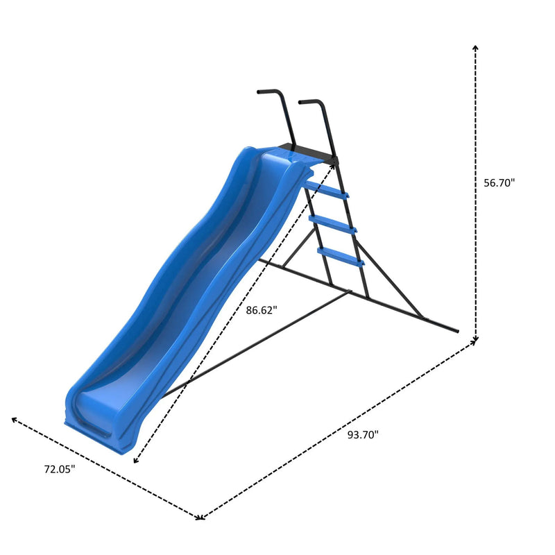 Xsl003 2.2M Kids Plastic Slide Indoor Freestanding Playground Equipment Children Plastic Slide Kids Indoor Slide - Blue by HouseOfZazla