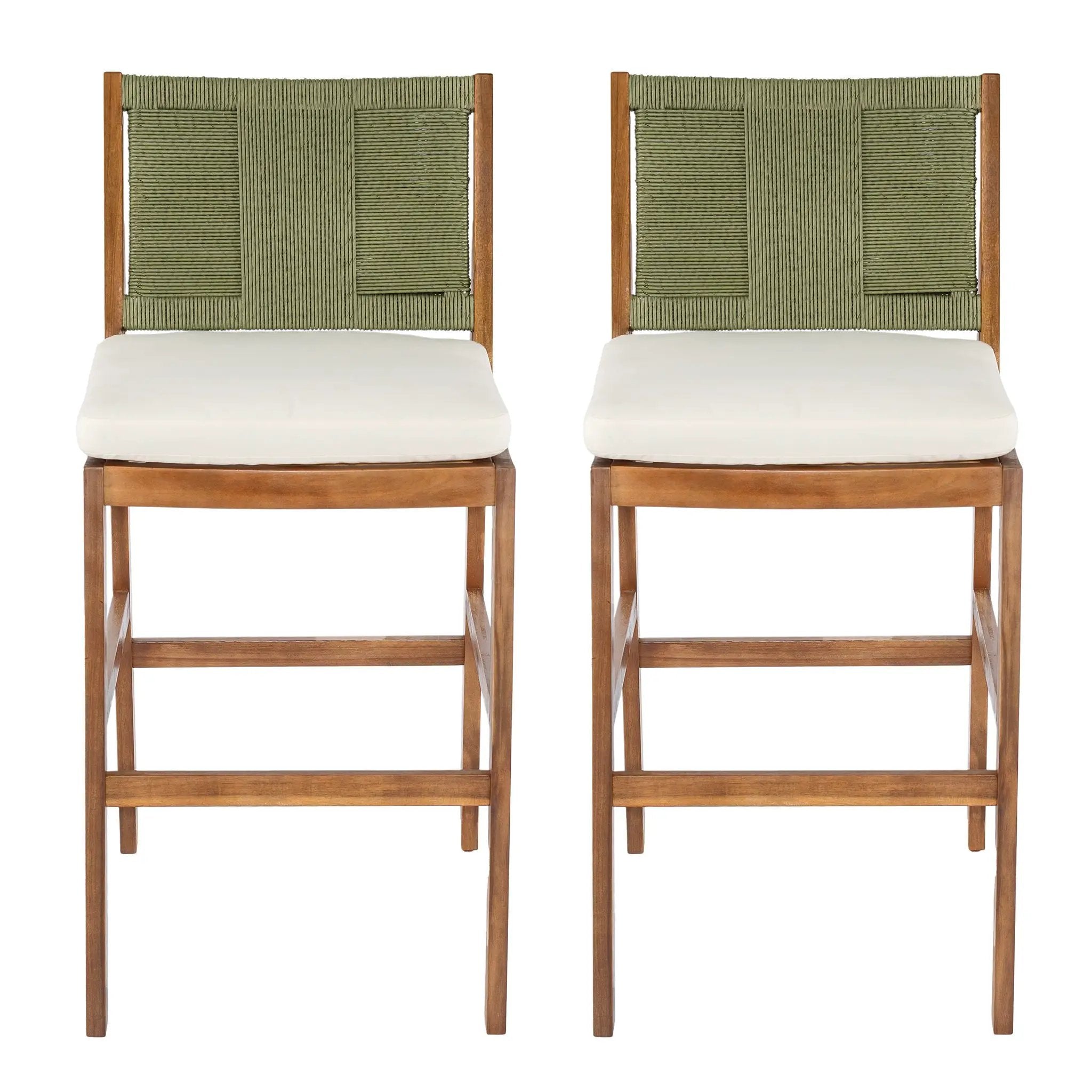 Outdoor Acacia Wood Bar Stools (Set of 2) by HouseOfZazla